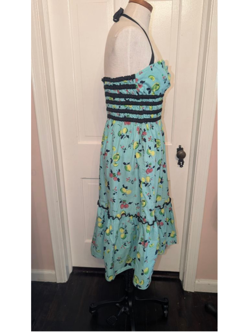 vintage Betsey Johnson fruit print Halter Dress 10 - Picture 6 of 13